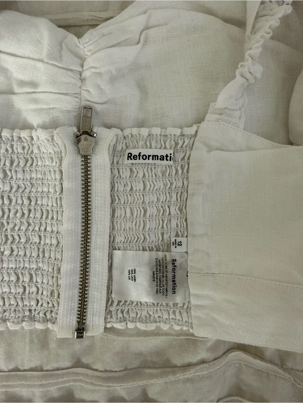 Reformation Pam Linen Two Piece Set in White - Picture 7 of 9